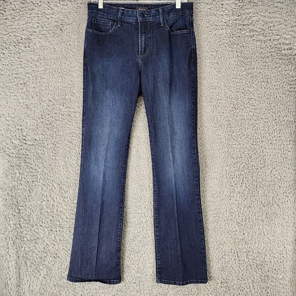 NYDJ Jeans Womens 10 Barbara Dark Wash Stretch Mid Rise Bootcut - Picture 1 of 14
